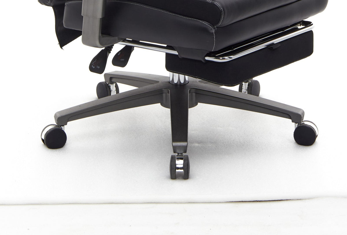 SEATZONE HD-01 Heavy-Duty Executive Recliner with Footrest, Black PU
