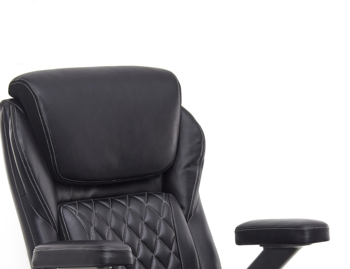 SEATZONE HD-02 Big & Tall Quilted Executive Chair with Flip-Up Arms, Black
