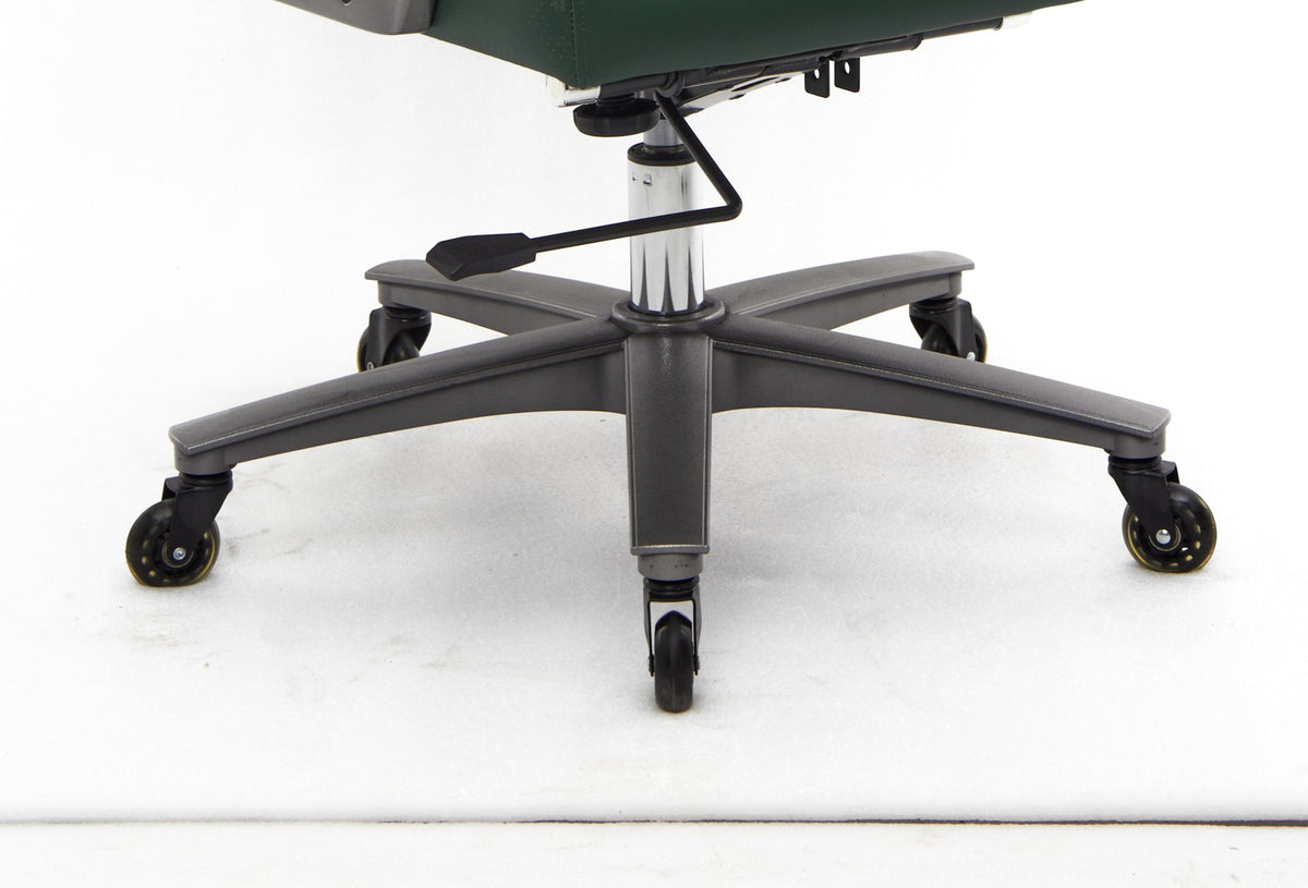 SEATZONE HD-04 Mid-Back Leather Office Chair, Deep Green, Aluminum Base
