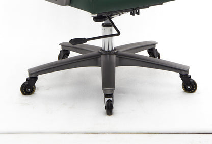 SEATZONE HD-04 Mid-Back Leather Office Chair, Deep Green, Aluminum Base