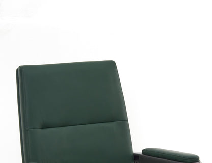 SEATZONE HD-04 Mid-Back Leather Office Chair, Deep Green, Aluminum Base