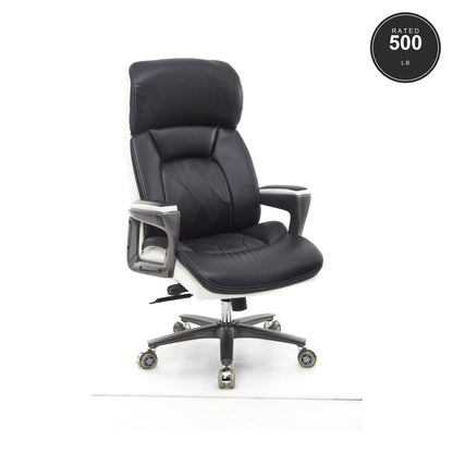 SEATZONE HD-05 Big & Tall Executive Chair, Black & White Two-Tone