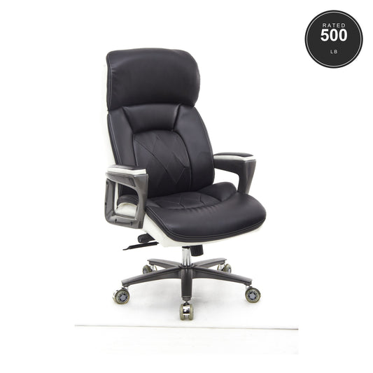 SEATZONE HD-05 Big & Tall Executive Chair, Black & White Two-Tone