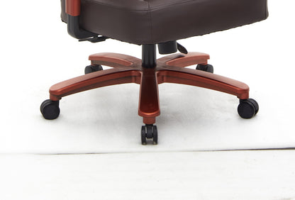 SEATZONE HD-06 Ergonomic Executive Chair, Brown with Walnut Base