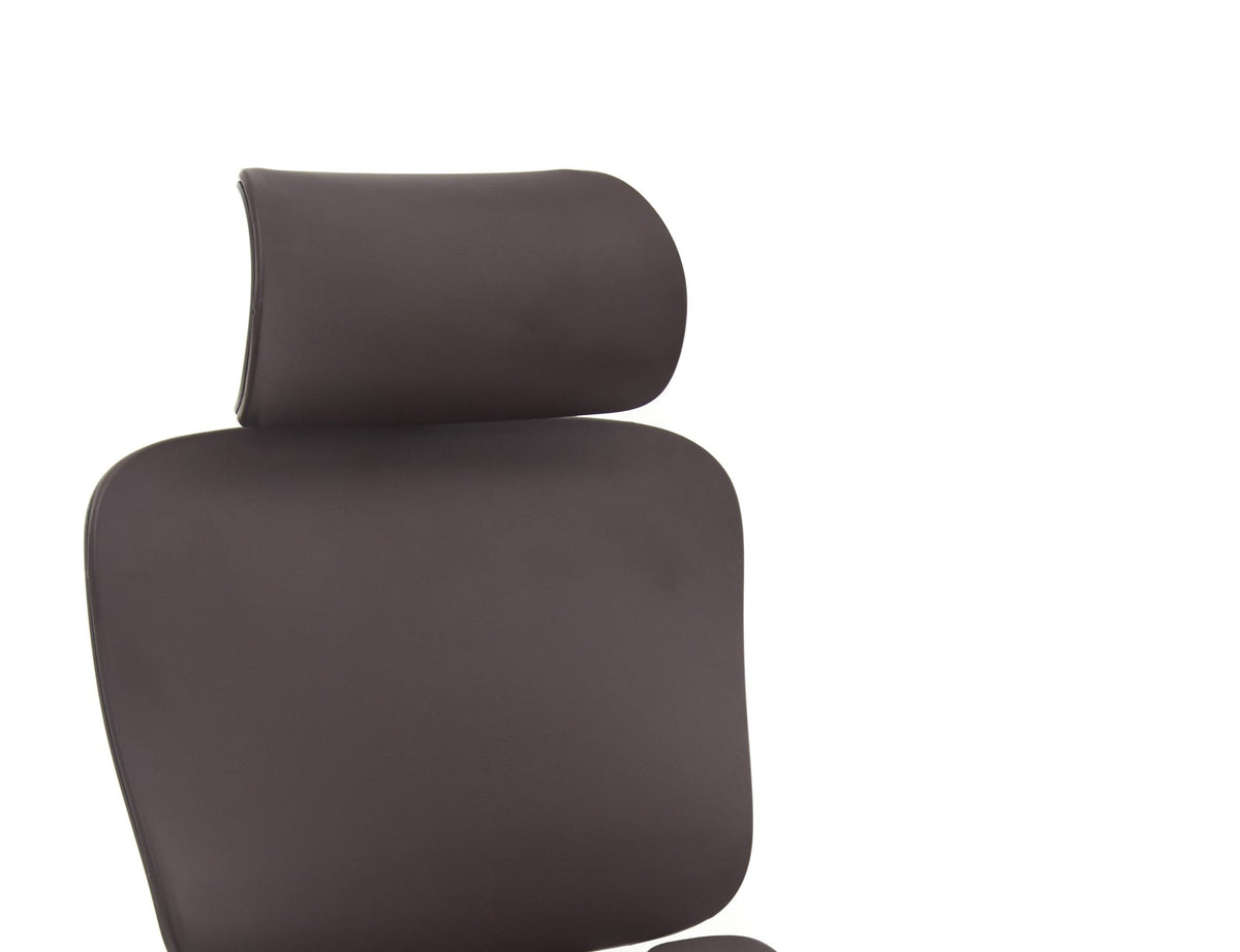 SEATZONE HD-06 Ergonomic Executive Chair, Brown with Walnut Base