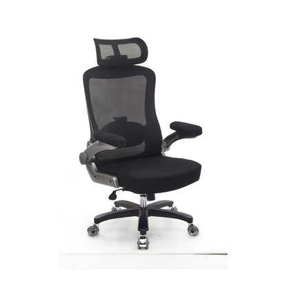 SEATZONE HD-07 High-Back Mesh Ergonomic Chair, Aluminum Base, Black