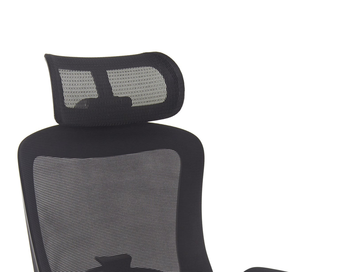 SEATZONE HD-07 High-Back Mesh Ergonomic Chair, Aluminum Base, Black