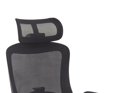 SEATZONE HD-07 High-Back Mesh Ergonomic Chair, Aluminum Base, Black