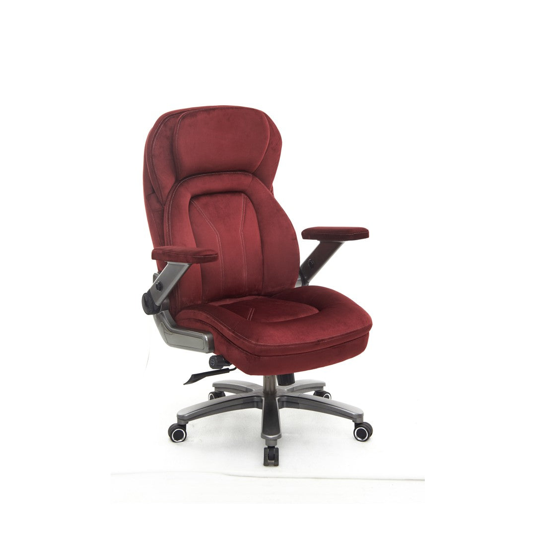 SEATZONE HD-08 High-Back Velvet Executive Chair, Burgundy