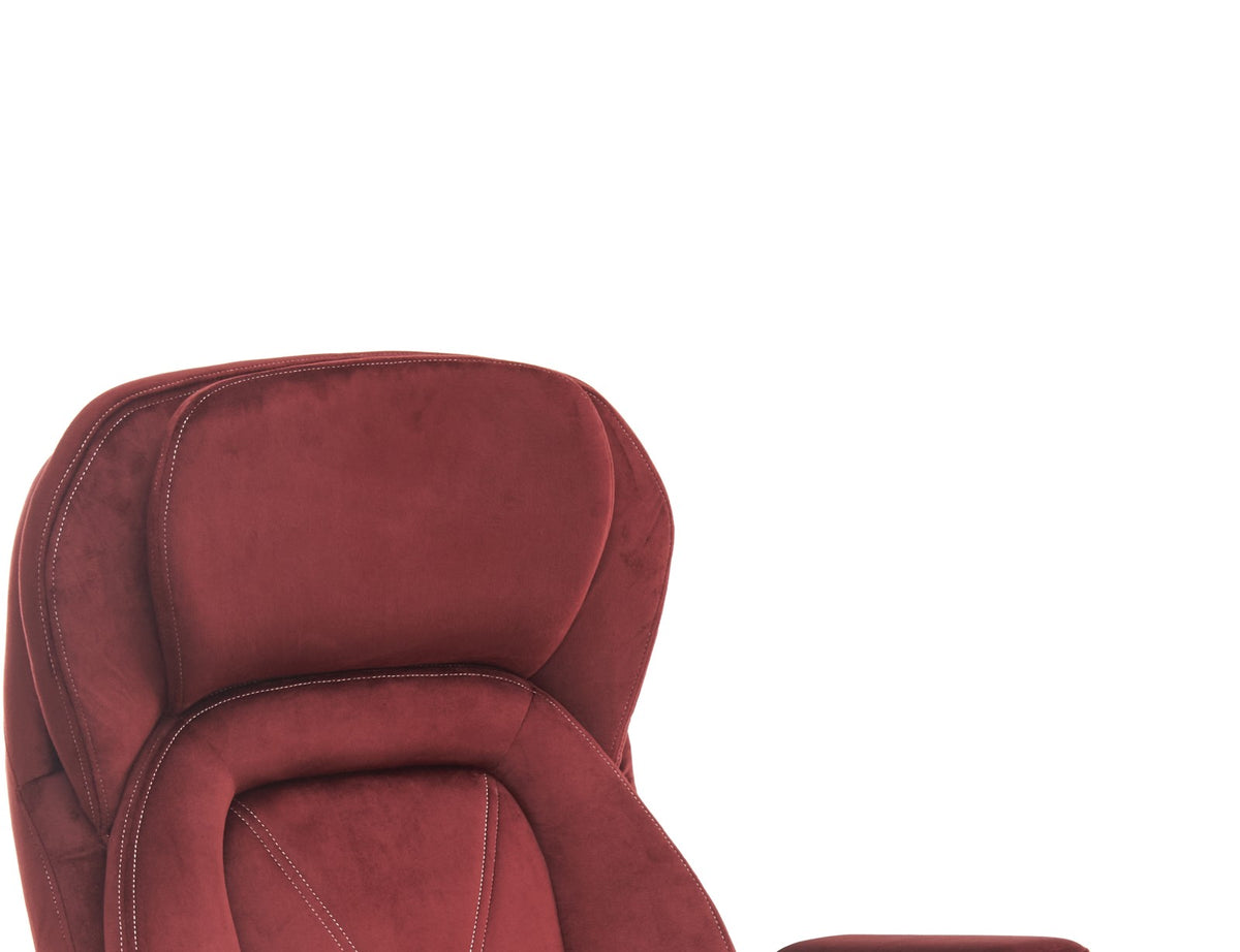 SEATZONE HD-08 High-Back Velvet Executive Chair, Burgundy