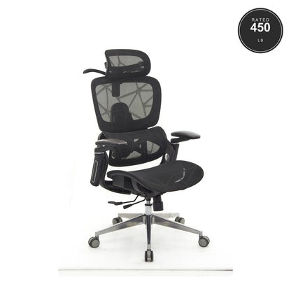 SEATZONE HD-09 Mesh Ergonomic Task Chair with Lumbar Support, Black