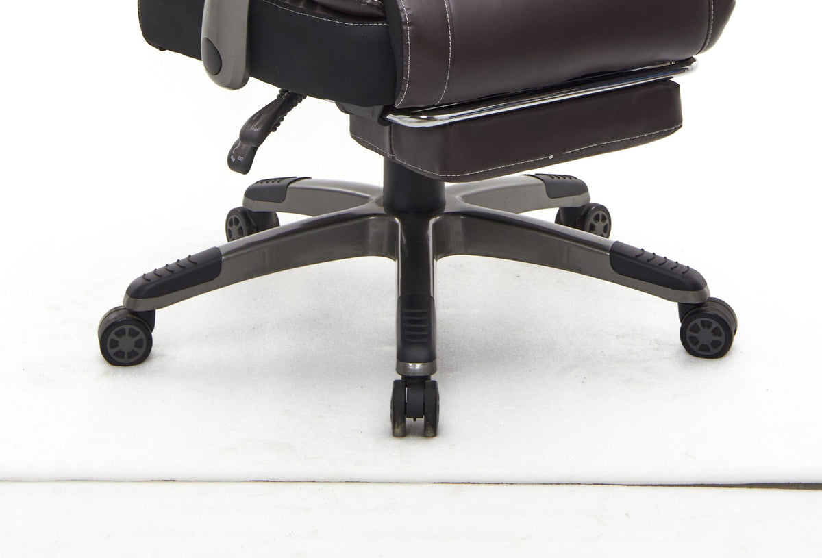 SEATZONE HD-10 Heavy-Duty Executive Recliner with Footrest, Brown