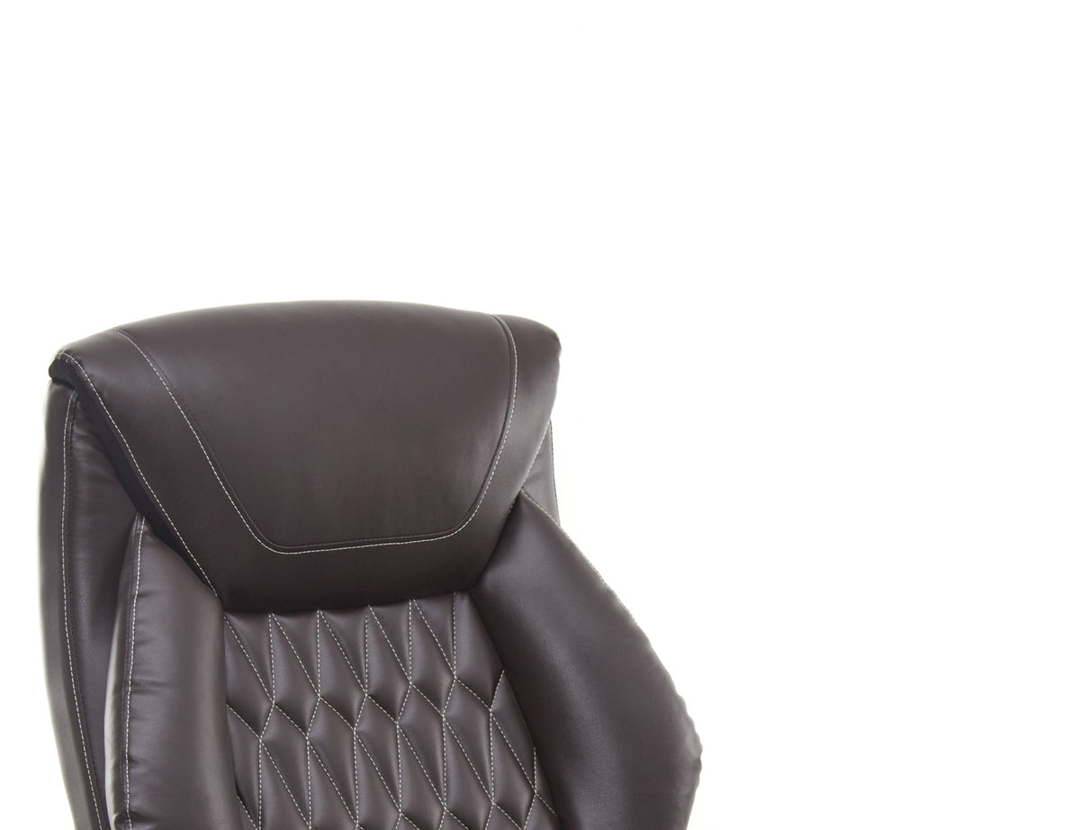 SEATZONE HD-10 Heavy-Duty Executive Recliner with Footrest, Brown