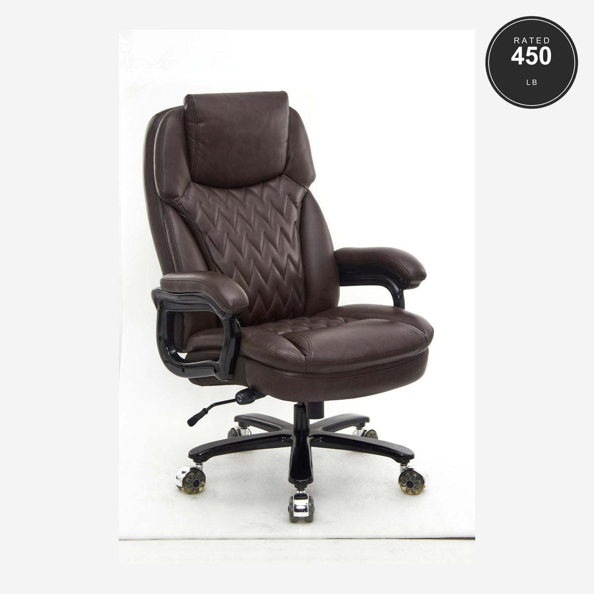 SEATZONE HD-11 Extra-Wide Quilted Big & Tall Executive Chair, Brown
