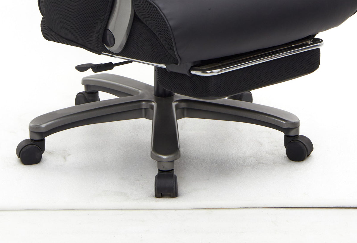 SEATZONE HD-13 Heavy-Duty Executive Recliner with Footrest, Black