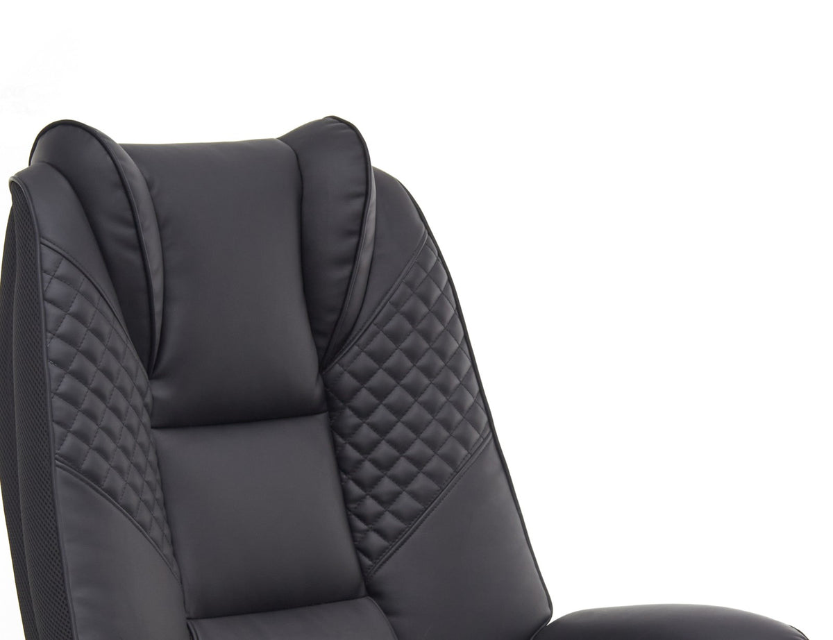 SEATZONE HD-13 Heavy-Duty Executive Recliner with Footrest, Black